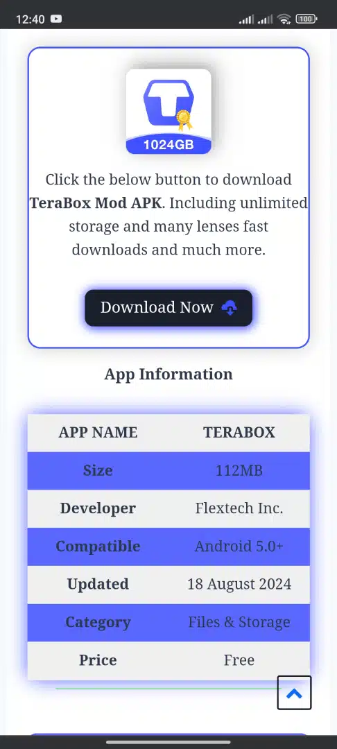 TeraBox Download screenshot